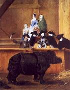 Pietro Longhi Exhibition of a Rhinoceros at Venice oil painting on canvas